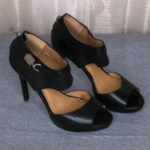 Coach Black Wexwood Peep Toe Heels